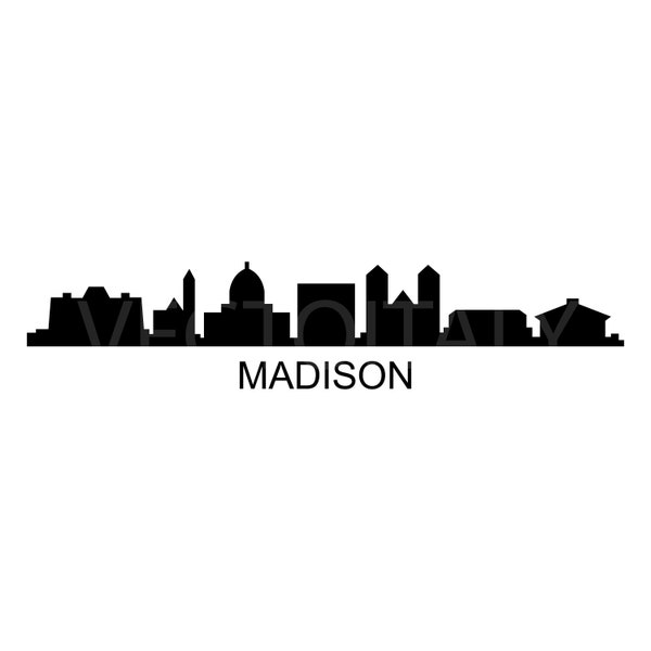 Skyline Madison illustrated in vector and available in SVG, PDF, Eps, Png, JPG and Ai format and available for instant download