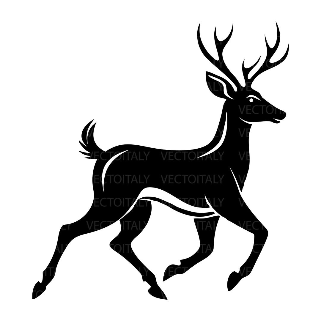 Deer Buck Running Vector .eps, Pdf, Svg ,png Vinyl Cutter Ready, T ...