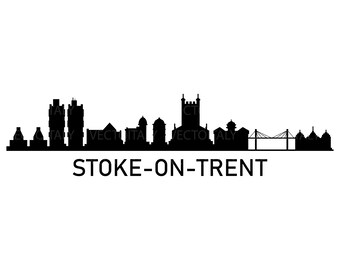 Stoke-on-Trent UK Skyline SVG, Digital Download, Stoke-on-Trent SVG, Stoke-on-Trent Staffordshire Png Vector, Stoke-on-Trent England