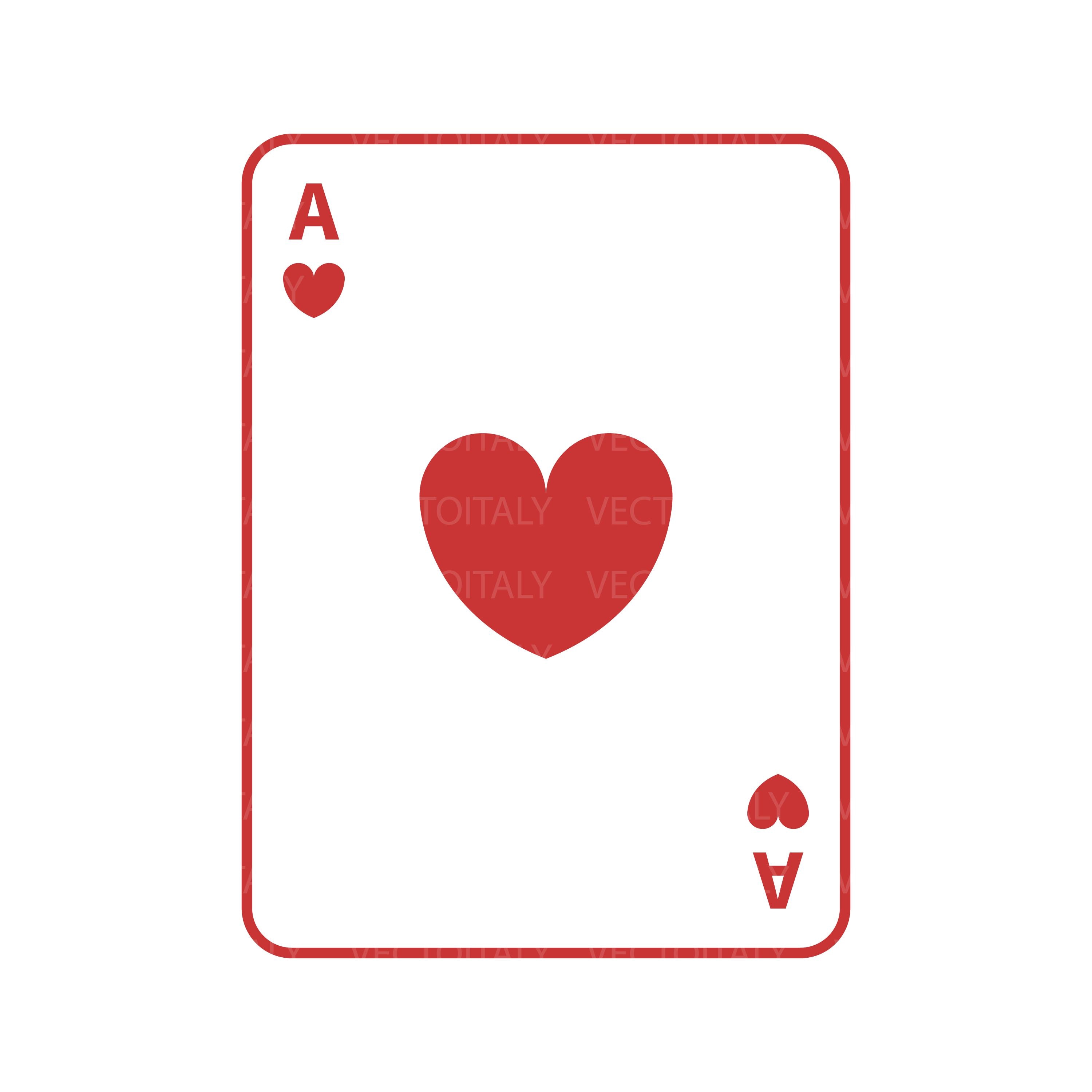 Entertainment Clipart: Simple Bold Red Ace of Hearts Card With