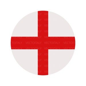 England Round Flag SVG, English Circular Banner, UK National Circle Button Icon, Cricut Cut File Digital Download Vector