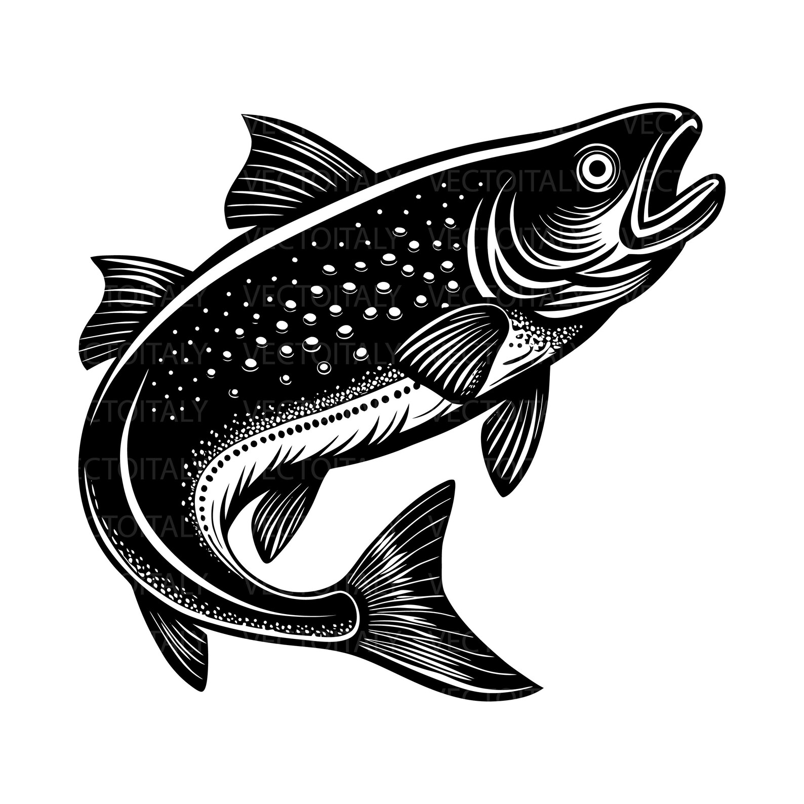 SALMON FISH , Fishing Clipart-vector Clip Art Graphics-digital Download ...