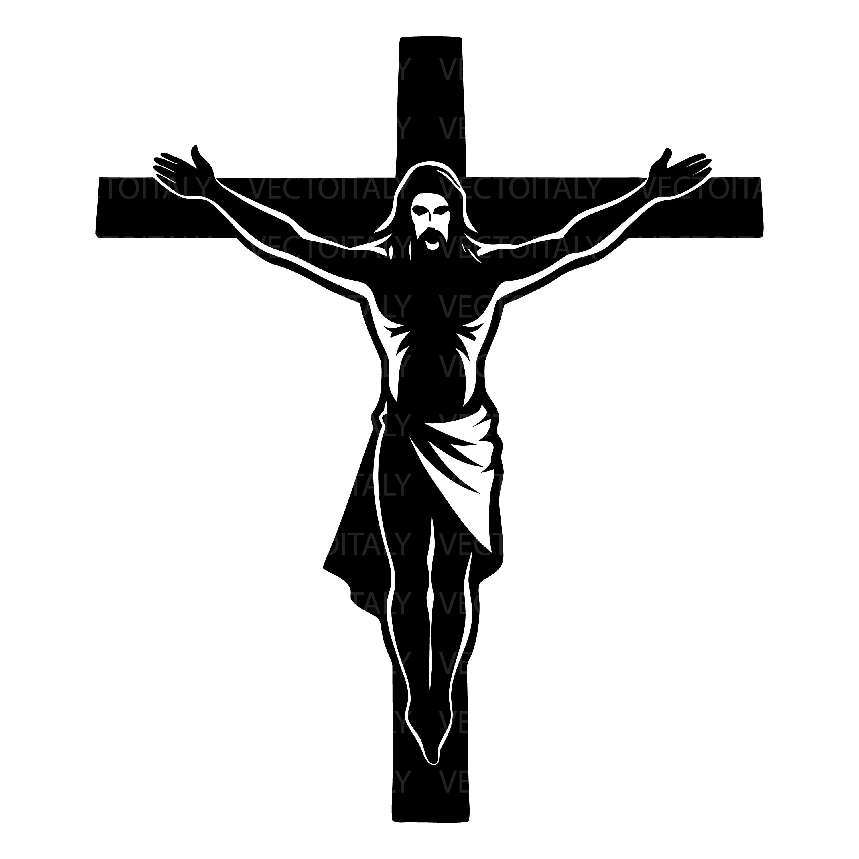 Jesus on Cross Silhouette: Christian SVG Clipart (digital Download) - Etsy