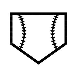 Home Plate SVG, Baseball Home Plate Cut Files, Baseball Stitches Vector, Softball SVG, Baseball Plate Clip Art, Home Plate Outline