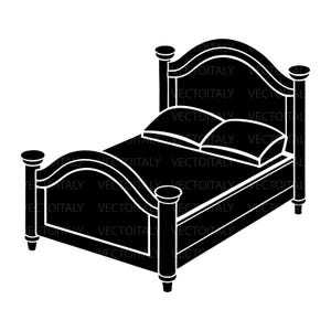 Bed Icon SVG Bed Clip Art Bed Cut File Bed SVG Silhouette Instant Digital Download pdf eps png jpg