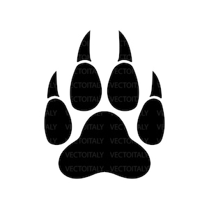 Wolf Paw Print SVG, PDF, Wolf Paw Silhouette Clipart, Paw cutting, Animal Paw vector, Wolf Paw shape, Paw PNG, Wild Animal Paw silhouette