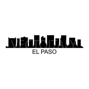 Skyline El Paso illustrated in vector and available in SVG, PDF, Eps, Png, JPG and Ai format and available for instant download