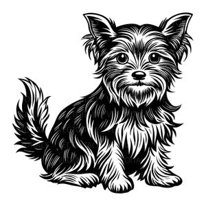 Yorkshire Terrier Dog Sitting Breed Puppy Pet Purebred Pedigree West Highland Chihuahua Yorkie Westie Logo SVG PNG Clipart Vector Cut