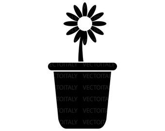 Flower Pot SVG, Flower Pot Cut File, Flower Pot Clipart, Flower Pot PDF, Flower Pot Download, Digital Download, Instant Download