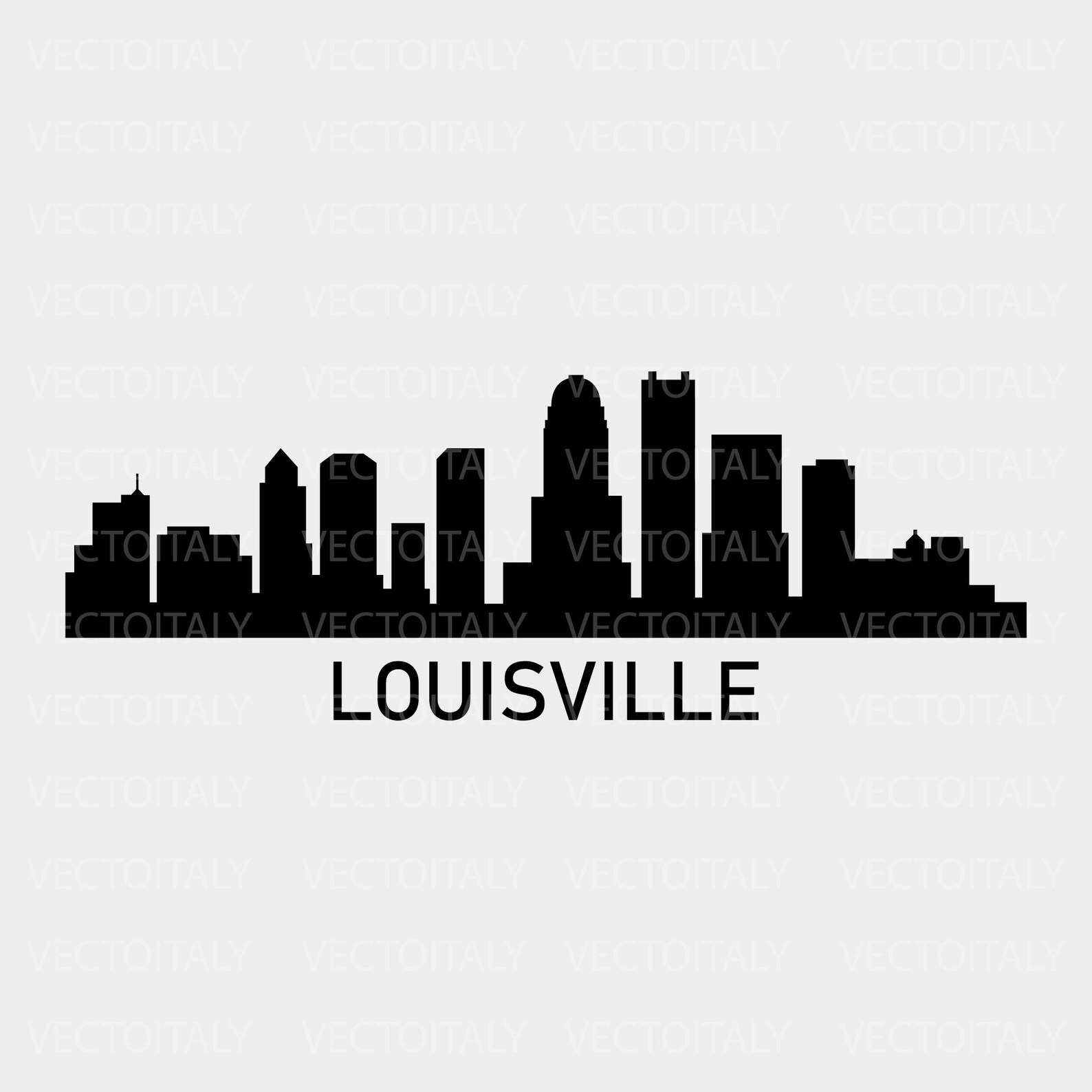 Skyline Louisville illustrated in vector and available in SVG | Etsy