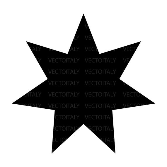 7 つの尖った星の SVG ファイル、星の SVG カット ファイル、星の