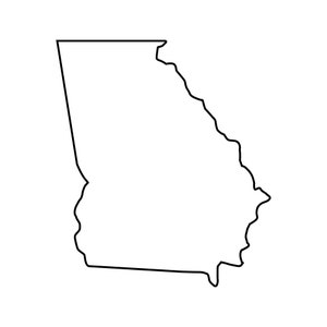 Géorgie contour fichiers SVG, Géorgie coupe fichiers, États-Unis d’Amérique fichiers vectoriels, Géorgie vecteur, Géorgie carte Clip Art