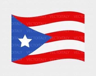 Puerto Rico flag illustrated in vector and available in SVG, Eps, JPG, Png and PDF format and available for instant download