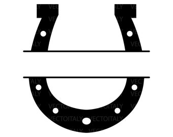 Horseshoe Split Name Frame SVG Files, Horse Shoe Monogram Cut Files, Horseshoe Vector Files, Horseshoe Clip Art,St Patrick's Day