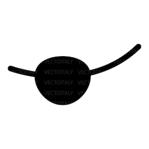 Può includere: Una benda sull'occhio nera con un cinturino curvo su ogni lato. La benda sull'occhio è di forma ovale e presenta il testo "VECTOITALY" ripetuto sulla sua superficie. I cinturini si estendono verso l'esterno.