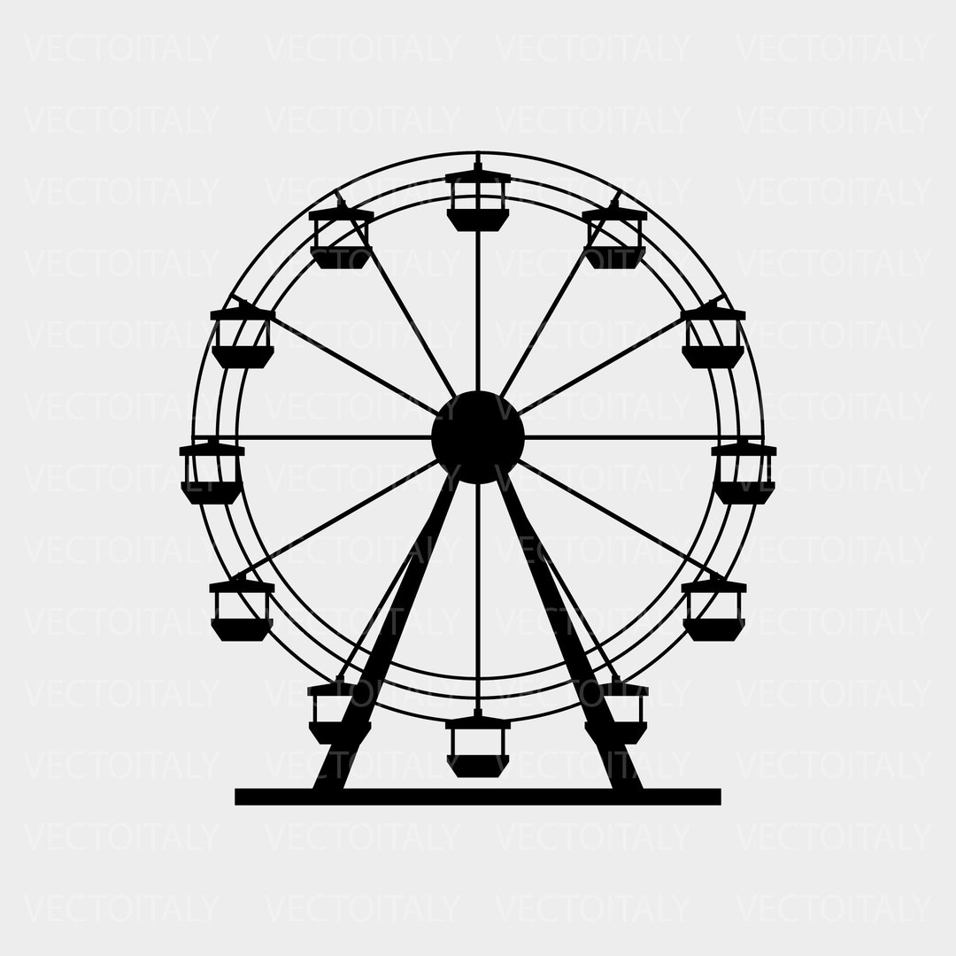 Ferris Wheel Illustrated In Vector And Available In Svg Eps Png