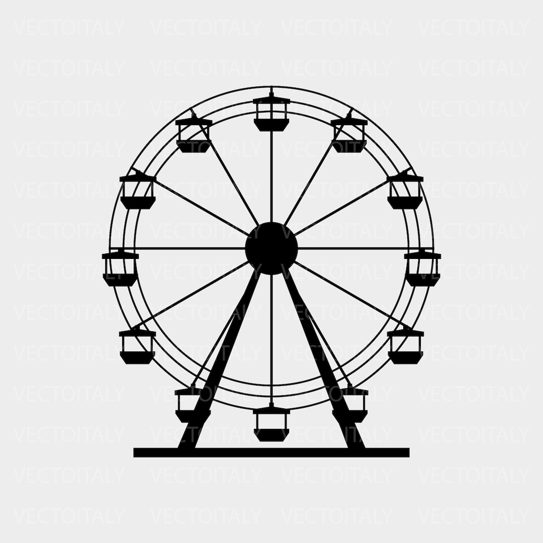 Ferris Wheel Illustrated in Vector and Available in SVG, Eps, JPG, Png