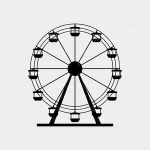 Riesenrad im Vektor illustriert und im SVG-, Eps-, JPG-, Png- und PDF-Format verfügbar und zum sofortigen Download verfügbar