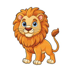 Cute Lion SVG. Lion PNG. Cricut cut files, layered files. Silhouette. PDF. eps. Cartoon lion clipart. Digital download. Lion vector
