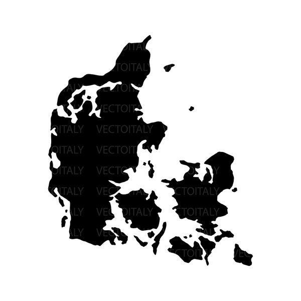 Denmark Map SVG, Danish Dane Country National Border Boundary, Black Silhouette Cutout Cricut Cut File Vector Icon, png jpg