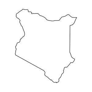 Può includere: Mappa di contorno del Kenya, un paese nell'Africa orientale.