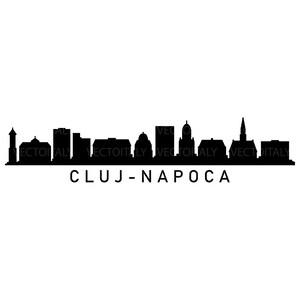 Cluj-Napoca skyline illustrated in vector and available in SVG, PDF, Eps, Png, JPEG and Ai format and available for instant download