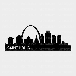 Skyline saint louis illustrated in vector and available in SVG, Eps, JPG, Png and PDF format and available for instant download