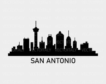 Skyline San Antonio illustrated in vector and available in SVG, Eps and Ai format and available for instant download