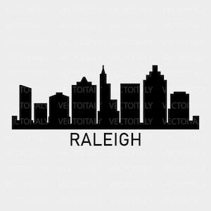 Skyline Raleigh illustrated in vector and available in SVG, PDF, Eps, Png, JPG and Ai format and available for instant download