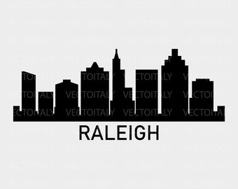 Skyline Raleigh illustrated in vector and available in SVG, PDF, Eps, Png, JPG and Ai format and available for instant download