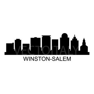 Skyline Winston-Salem illustrated in vector and available in SVG, PDF, Eps, Png, JPEG and Ai format and available for instant download