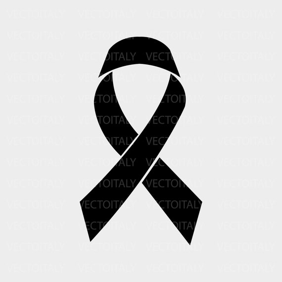 Cancer Ribbon Vector Black