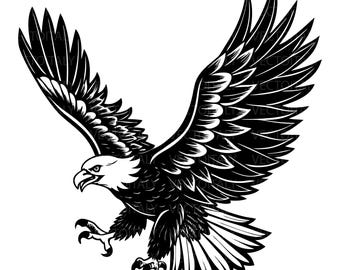 Flying Bald Eagle Design Files, svg png jpeg eps pdf, vector graphic design cut print dye sub cnc laser files commercial use