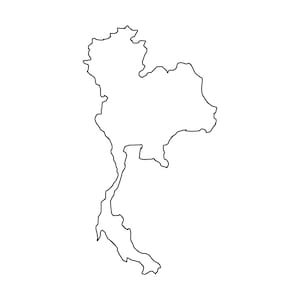 Thaïlande contour SVG, Thaïlande png, Thaïlande design, Pays svg, Thaïlande forme svg, Thaïlande silhouette svg