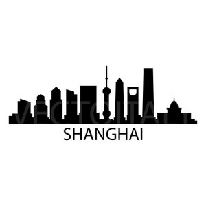 Skyline Shanghai illustration in vector and available in SVG, PDF, Eps, Png, JPG and Ai format and available for instant download