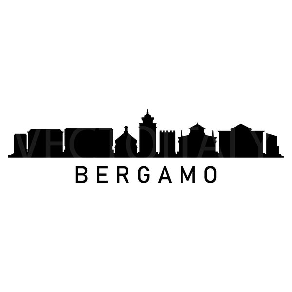 Bergamo skyline illustrated in vector and available in SVG, PDF, Eps, Png, JPEG and Ai format and available for instant download