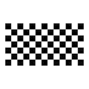 Puede incluir: Un patrón de cuadros negros y blancos, similar a una bandera de carreras.