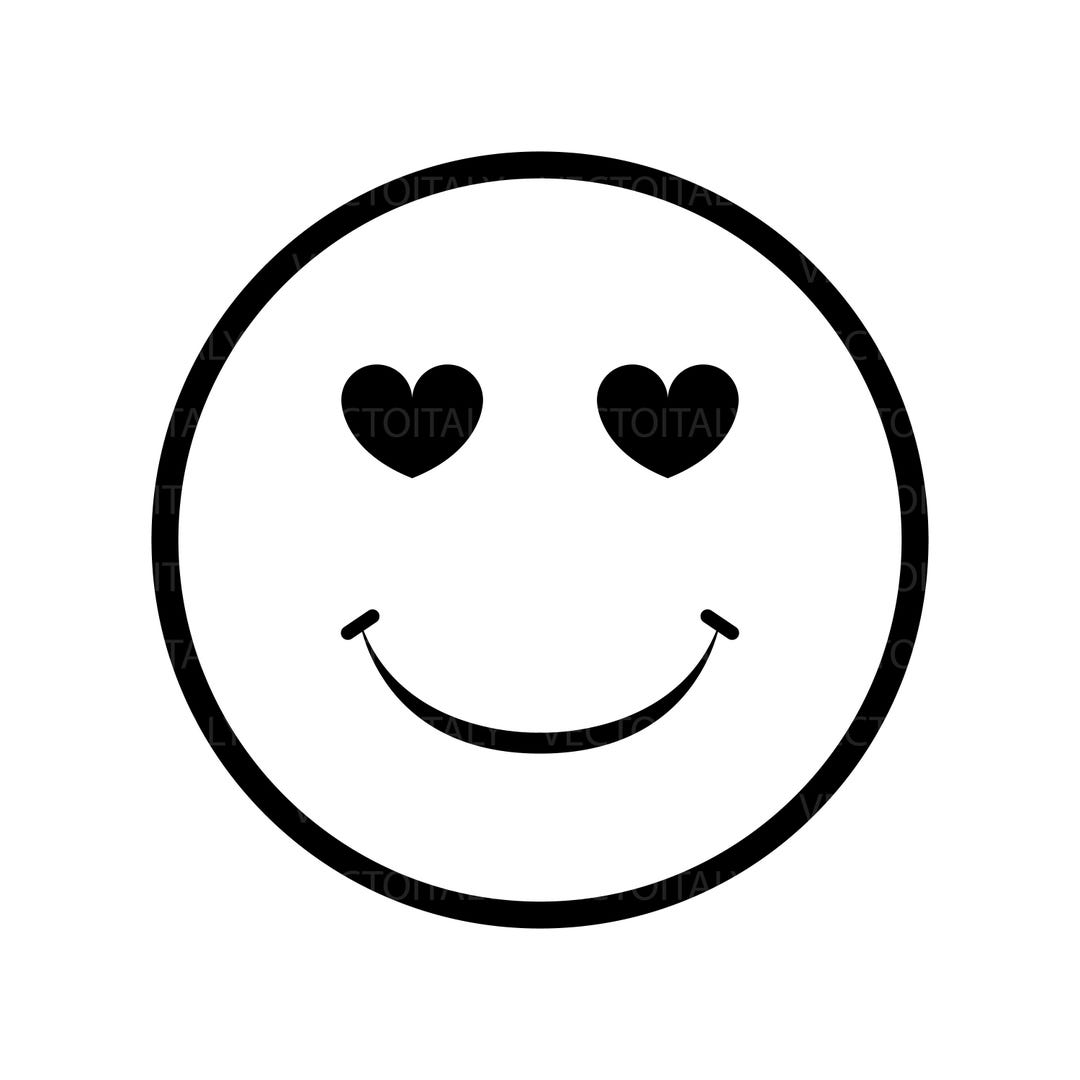 Heart Eye Smile Face SVG, Smile Face Svg File, Happy Face Svg, Smile ...
