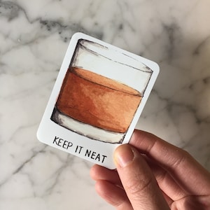 Magnes Keep It Neat | Bourbon Art | Neat Bourbon | Prezent na Dzień Ojca z Bourbonem | Prezent urodzinowy z Bourbonem | Magnes dla wielbiciela Bourbonów