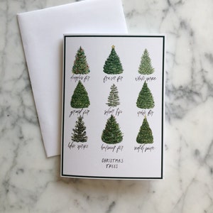 pour notes de Noël d'arbres de Noël | Types de cartes de voeux d'arbres de Noël | Cadeau de Noël | Carte de Noël | Types d'arbres de Noël