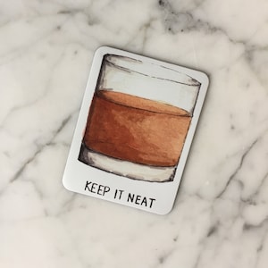 Keep It Neat バーボン ステッカー | バーボン アート | バーボン ニート | 父の日バーボン ギフト | バーボン 誕生日ギフト | バーボン ラバー ステッカー