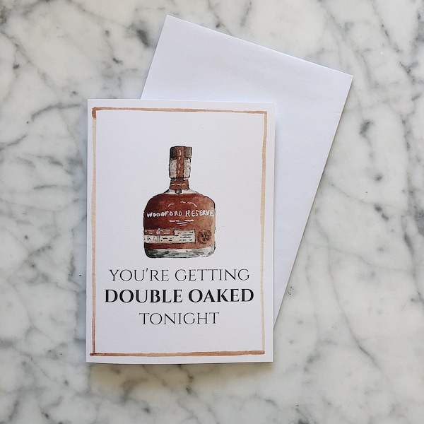 Woodford Reserve Double Oaked Bourbon Valentine's Day Cards | Bourbon Greeting Cards | Bourbon Gift | Bourbon Card | Bourbon Vday