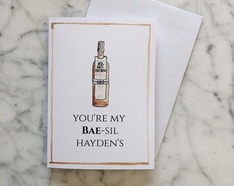 Basil Hayden's Bourbon Valentine's Day Cards | Bourbon Greeting Cards | Bourbon Gift | Bourbon Stationery | Bourbon Card | Bourbon Vday