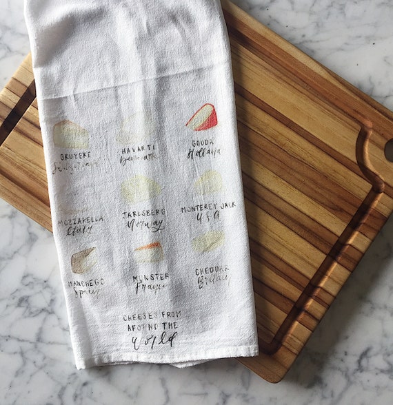 Cheese Tea Towel Cheese Kitchen Decor Cheese Kitchen Etsy