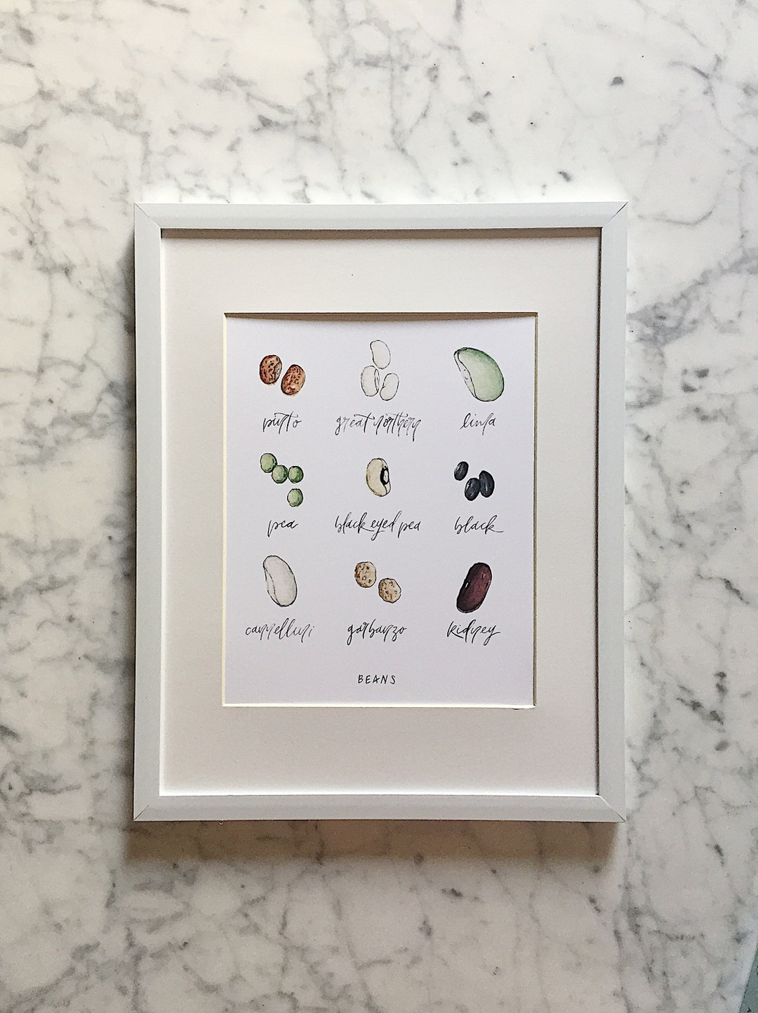 Beans Art Print Bean Lover Gift Types of Beans Painting Bean Wall Art