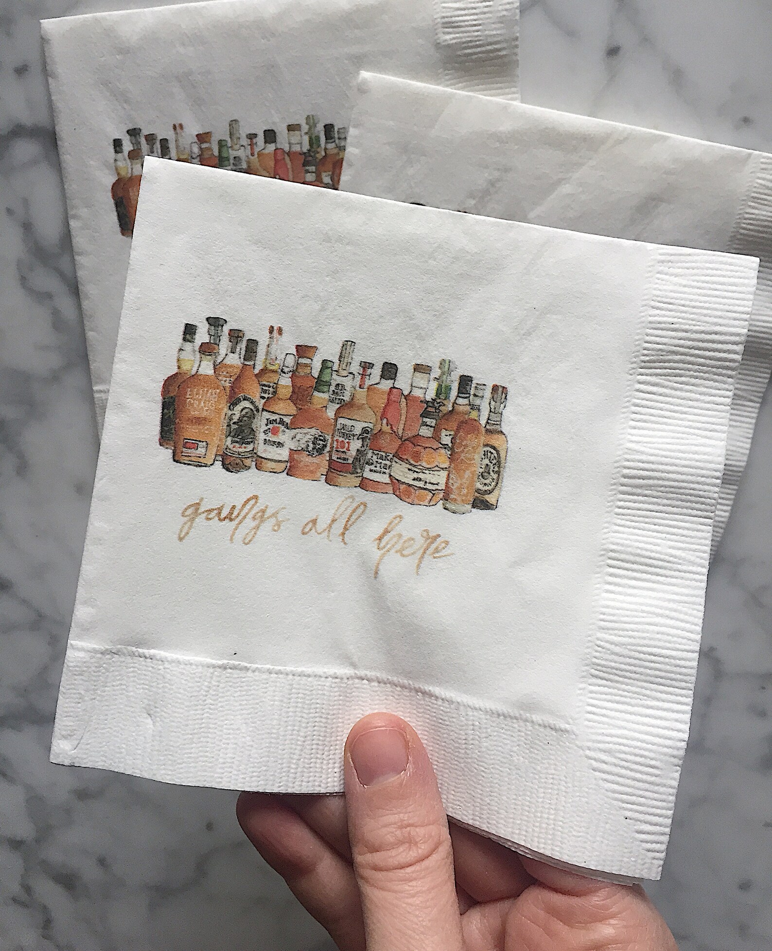 Bourbon Cocktail Napkins Gangs All Here Multiple Bourbons Etsy