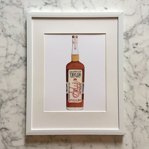 E.H. Taylor Bourbon Print | Kentucky Bourbon Art | Bourbon Office Decor | Bar Cart Decor | Watercolor Bourbon Painting | Bourbon Lover Gift