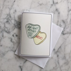 Candy Hearts Valentine's Day Cards | Sassy Valentine Card | Sarcastic Candy VDay Card | Candy Hearts Stationery | Life Isn't Terrible