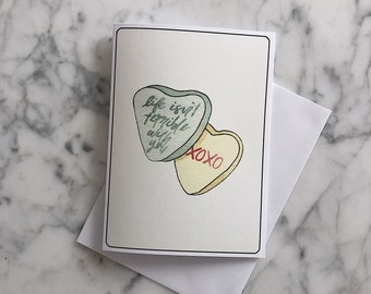 Candy Hearts Valentine's Day Cards | Sassy Valentine Card | Sarcastic Candy VDay Card | Candy Hearts Stationery | Life Isn't Terrible