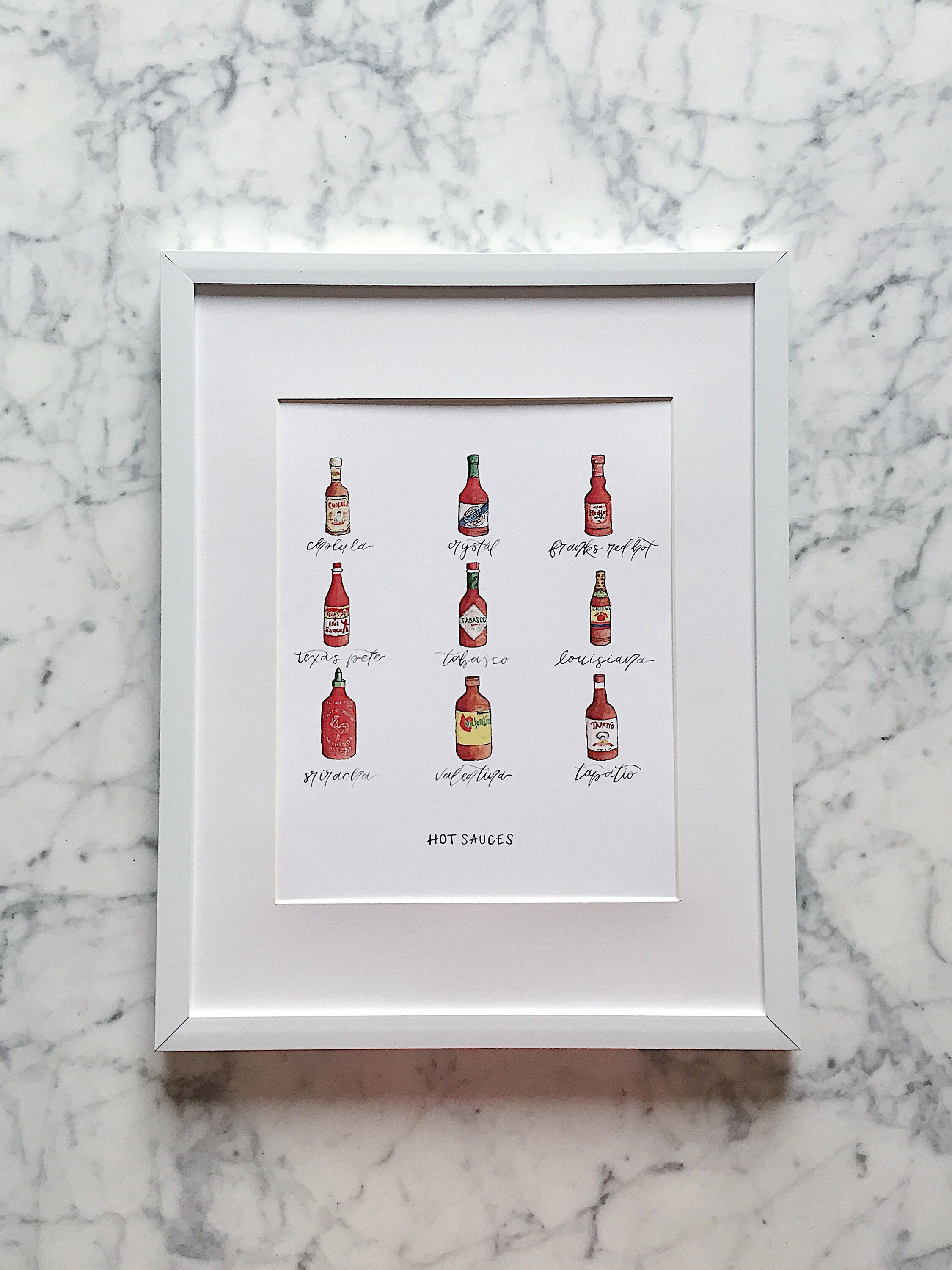 Hot Sauces Art Print Hot Sauce Art Hot Sauce Kitchen Decor Etsy
